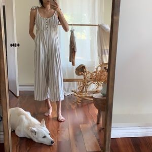 Vertical stripe jumpsuit